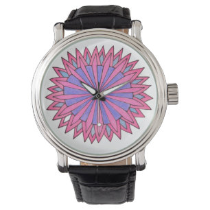 Roze Flowerburst-horloge Horloge