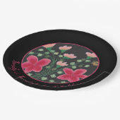 Roze Flowered Artsy Designer Papieren Bordje (Gekanteld)