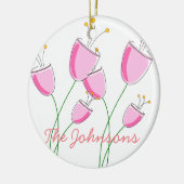 Roze Flowerfield Keramisch Ornament (Links)