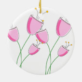 Roze Flowerfield Keramisch Ornament (Achterkant)