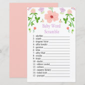 Roze Flowers Baby word scramble game (Voorkant / Achterkant)