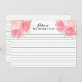 Roze FLowers Beauful Floral Advice Kaarten (Voorkant / Achterkant)