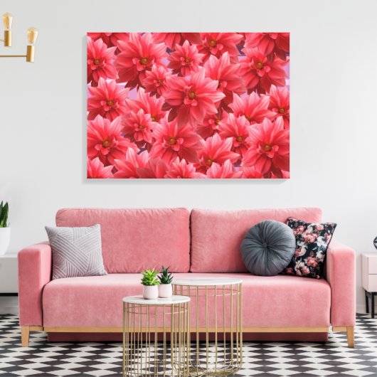 Roze Flowers Beauty Canvas Afdruk (Insitu (Woonkamer))