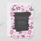 Roze Flowers Cute and Whimsical Retro Wedding Kaart (Achterkant)