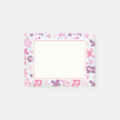 Roze Flowers Cute Whimsical Patroon Post-it® Notes (Voorkant)