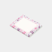 Roze Flowers Cute Whimsical Patroon Post-it® Notes (Schuin)