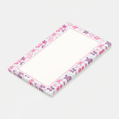 Roze Flowers Cute Whimsical Patroon Post-it® Notes (Schuin)
