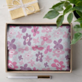 Roze Flowers Cute Whimsical Patroon Tissuepapier (Geschenk)