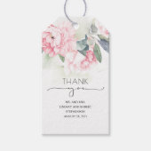 Roze  Flowers Elegant Dank u Cadeaulabel (Voorkant)