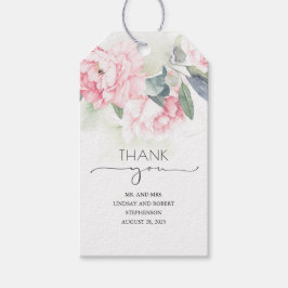 Roze  Flowers Elegant Dank u Cadeaulabel