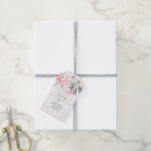 Roze  Flowers Elegant Dank u Cadeaulabel (Met Touw)