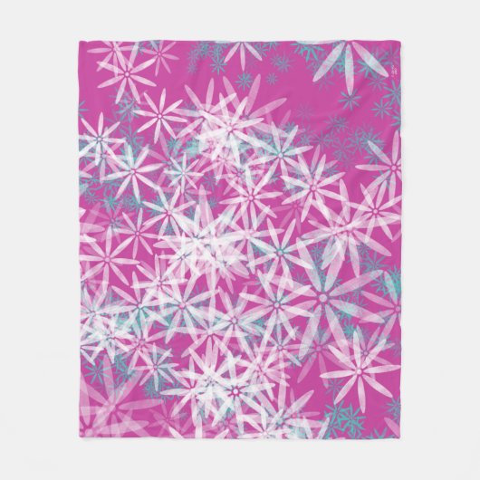 Roze Flowers Fleece Blanket Deken (Voorkant)