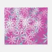 Roze Flowers Fleece Blanket Deken (Voorkant (Horizontaal))
