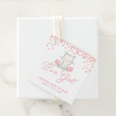 Roze Flowers Kitten Girl Baby shower Bedankjes Labels (In situ)