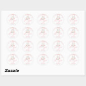 Roze Flowers Kitten Girl Baby shower Ronde Sticker (Vel)
