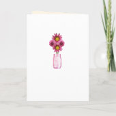 Roze Flowers Mason Jars Program Kaart (Achterkant)