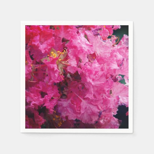 Roze Flowers Party Servet (Voorkant)