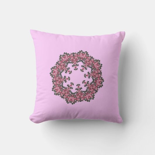 Roze Flowers Pillow Kussen (Voorkant)