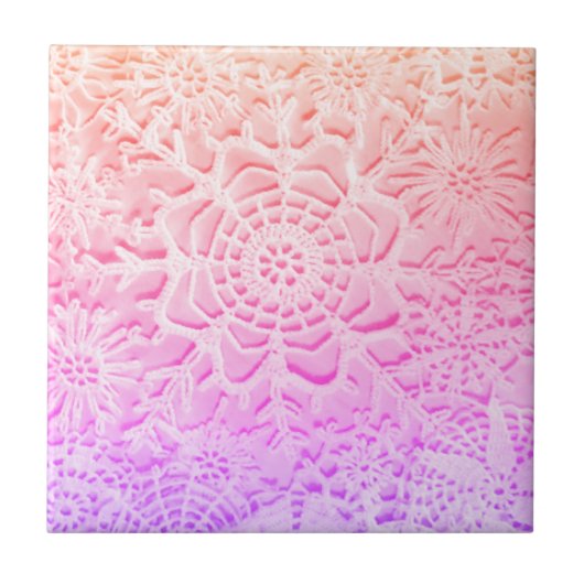 Roze Flowers Tile Tegeltje (Voorkant)