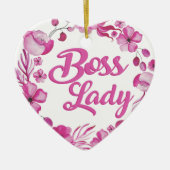 Roze Flowery Boss Lady Design Keramisch Ornament (Voorkant)