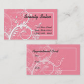 Roze Flowery Swirls Business & Appointkaart Afsprakenkaartje (Voorkant / Achterkant)