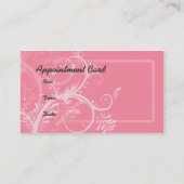 Roze Flowery Swirls Business & Appointkaart Afsprakenkaartje (Achterkant)