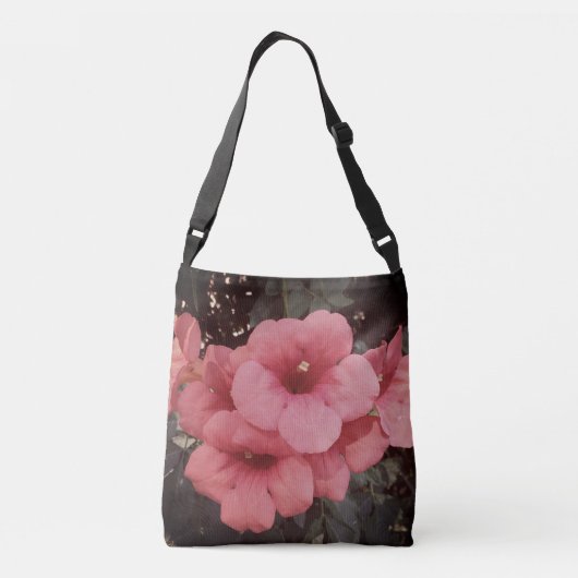 Roze Fluer All-Over-Print Cross Body Bag Crossbody Tas (Achterkant)