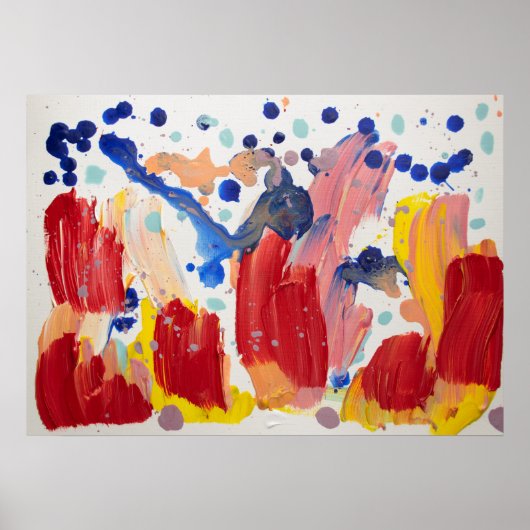 Roze fluffy eenhoorns die dansen op regenboog poster (Voorkant)