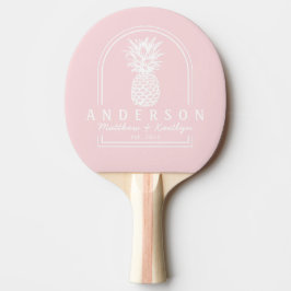 Roze Fluister Ananas Trouwboog & Naam Tafeltennisbatje