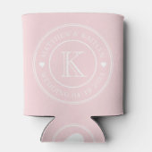 Roze Fluisterbruiloft Monogram Hart Blikjeskoeler (Achterkant)