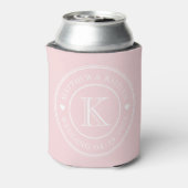 Roze Fluisterbruiloft Monogram Hart Blikjeskoeler (Blikje Achterkant)