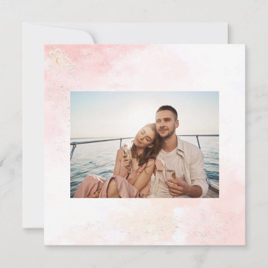 Roze fluistert bruiloft dank u kaarten (Voorkant)