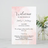 Roze fluistert bruiloft programma (Staand voorkant)