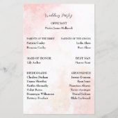 Roze fluistert bruiloft programma (Achterkant)