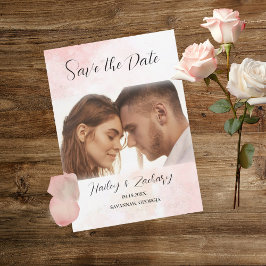 Roze fluistert bruiloft save the date