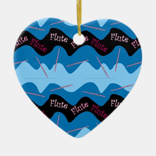 Roze Fluitpatroon Keramisch Ornament (Voorkant)