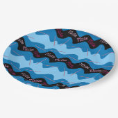 Roze Fluitpatroon Papieren Bordje (Gekanteld)