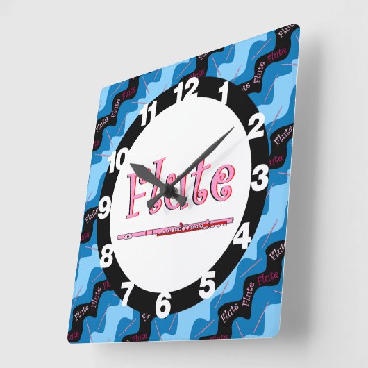 Roze Fluitpatroon Vierkante Klok (Hoek)