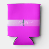 Roze fluorescerend monogram blikjeskoeler (Voorkant)