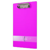 Roze fluorescerend monogram klembord (Links)