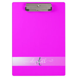 Roze fluorescerend monogram klembord