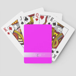 Roze Fluorescerend Monogram Pokerkaarten