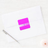 Roze fluorescerend monogram vierkante sticker (Envelop)