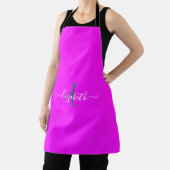 Roze fluorescerend neon monogram schort (Insitu)