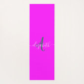 Roze fluorescerend neon monogram yogamat (Achterkant)