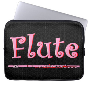 Roze flute laptop sleeve
