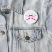 Roze Flute Skull Ronde Button 5,7 Cm (In situ)