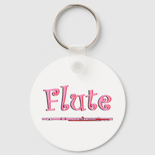 Roze flute sleutelhanger