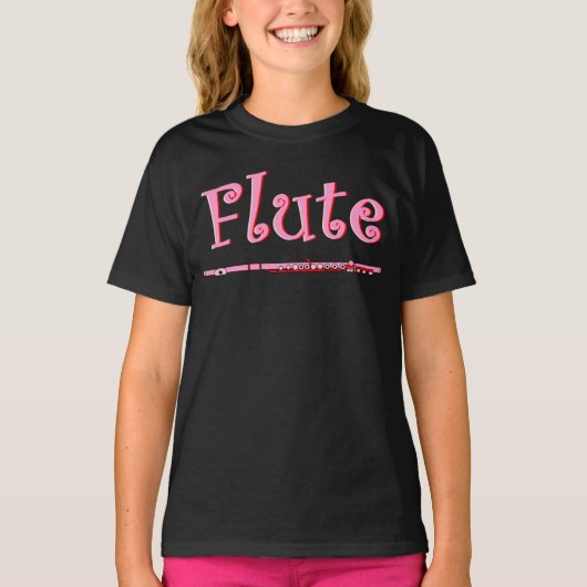 Roze flute t-shirt (Voorkant)