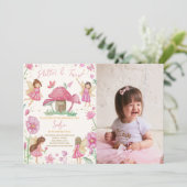 Roze Flutter en Kronkel Fairy Verjaardagsfoto Kaart (Staand voorkant)